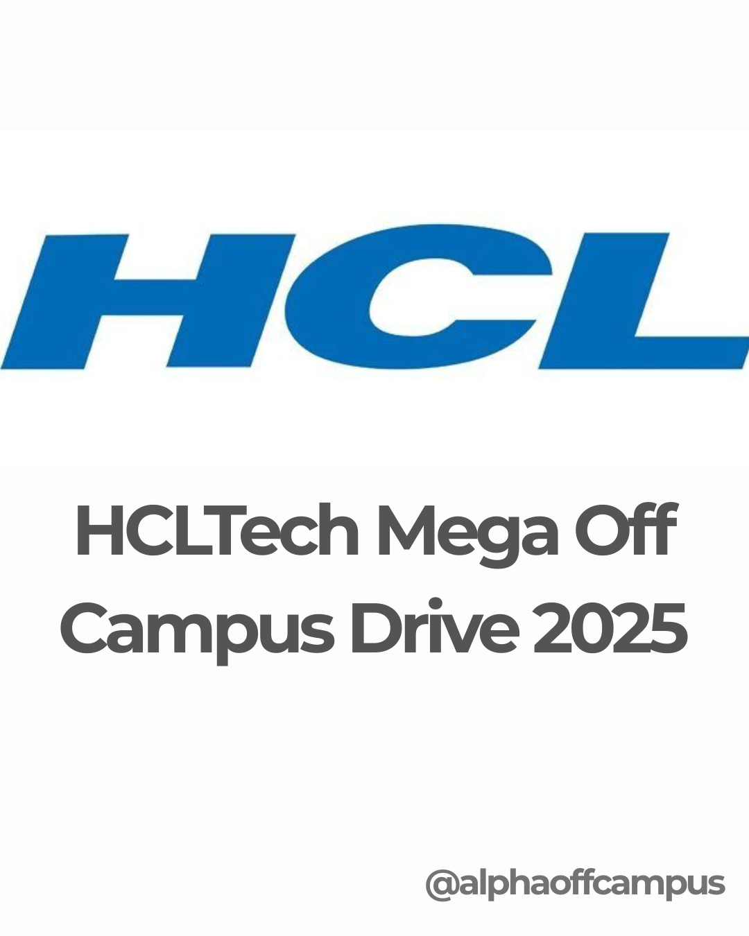 HCLTech Mega Off Campus Drive 2025